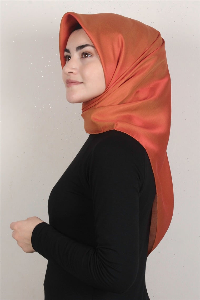 Piramit Düz Renk Eşarp 1340-19 Turuncu