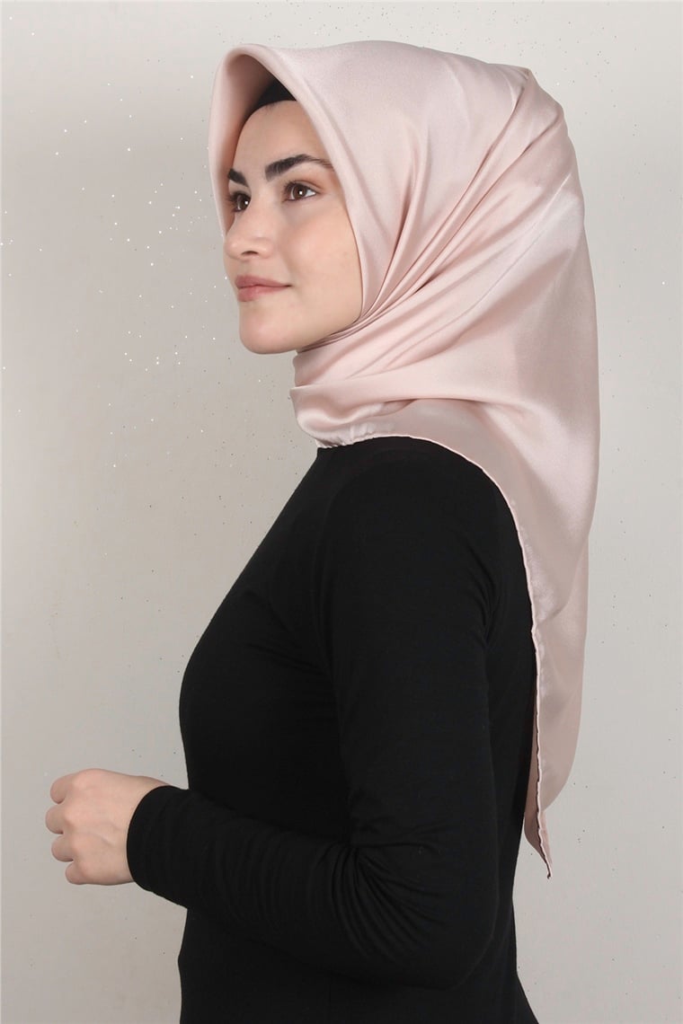 Piramit Düz Renk Eşarp 1340-27 Bej