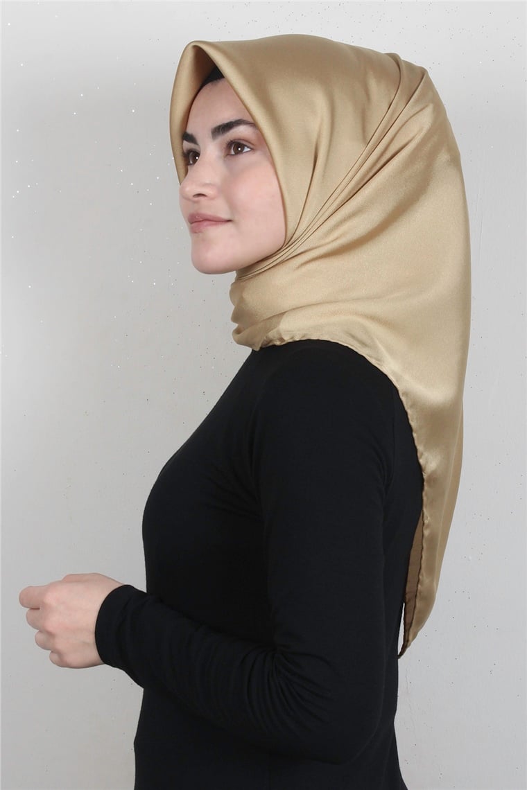 Piramit Düz Renk Eşarp 1340-3 Gold