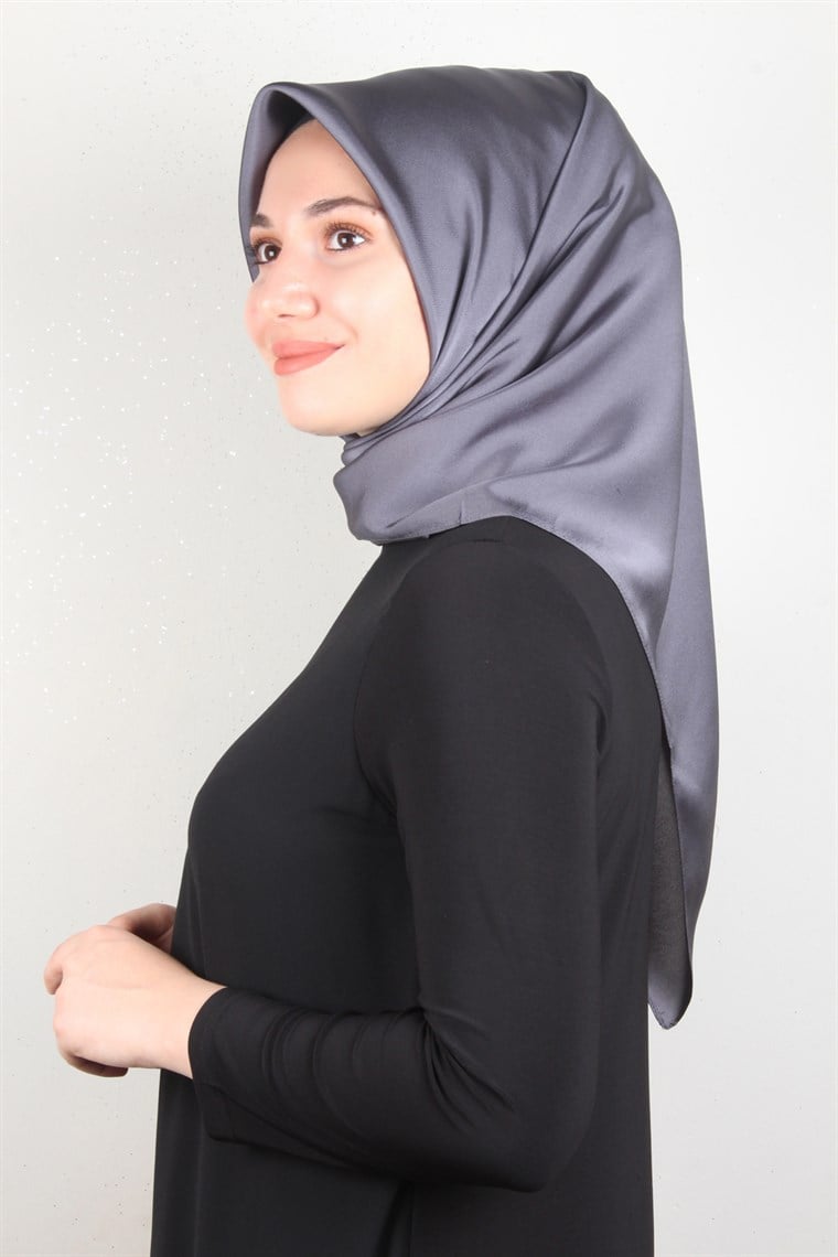 Piramit Düz Renk Eşarp 1340-78 Koyu Füme