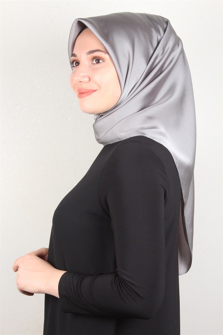 Piramit Düz Renk Eşarp 1340-79 Kül