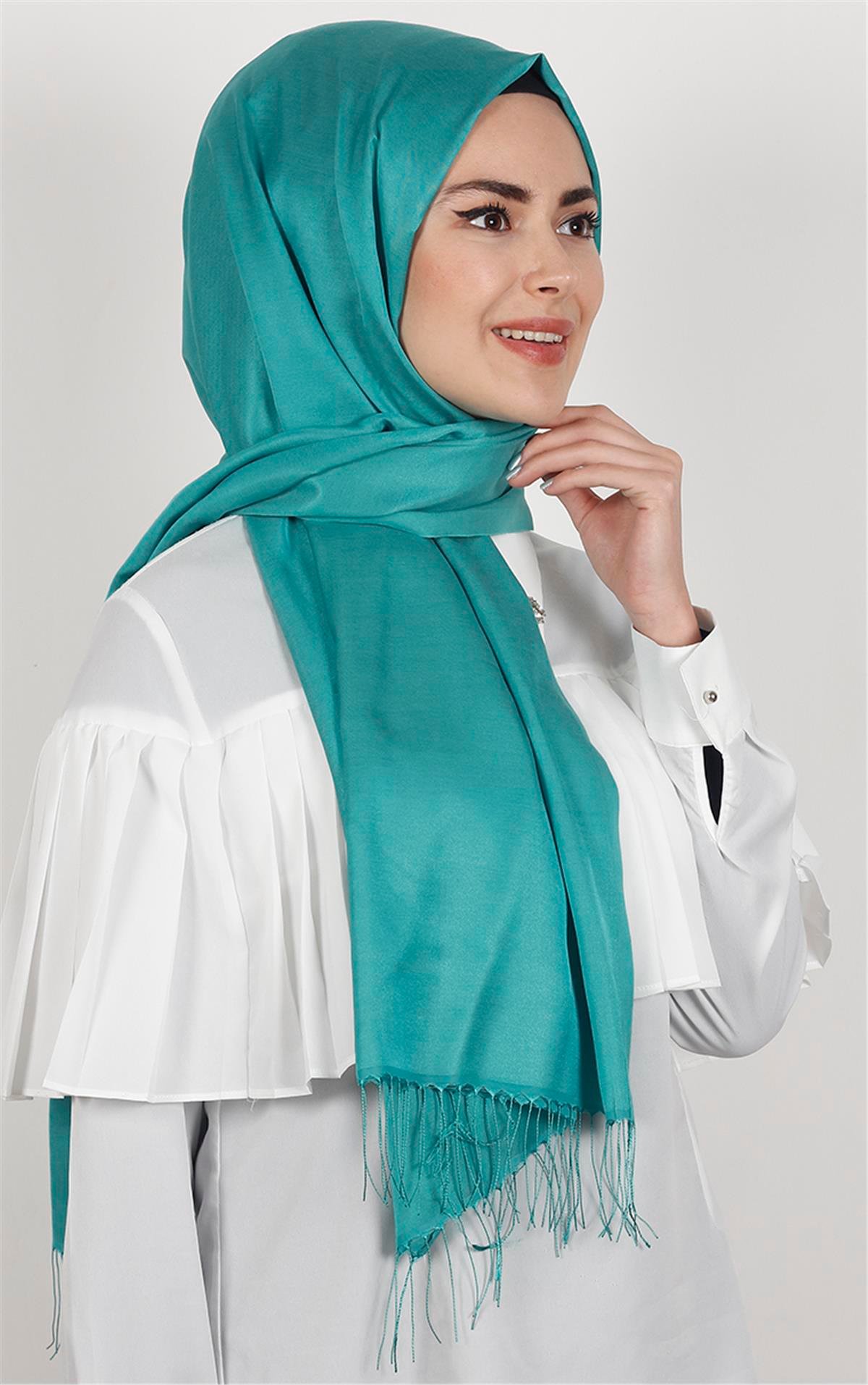 Piramit İpeksi Şal 2806-16 Gök Mavi