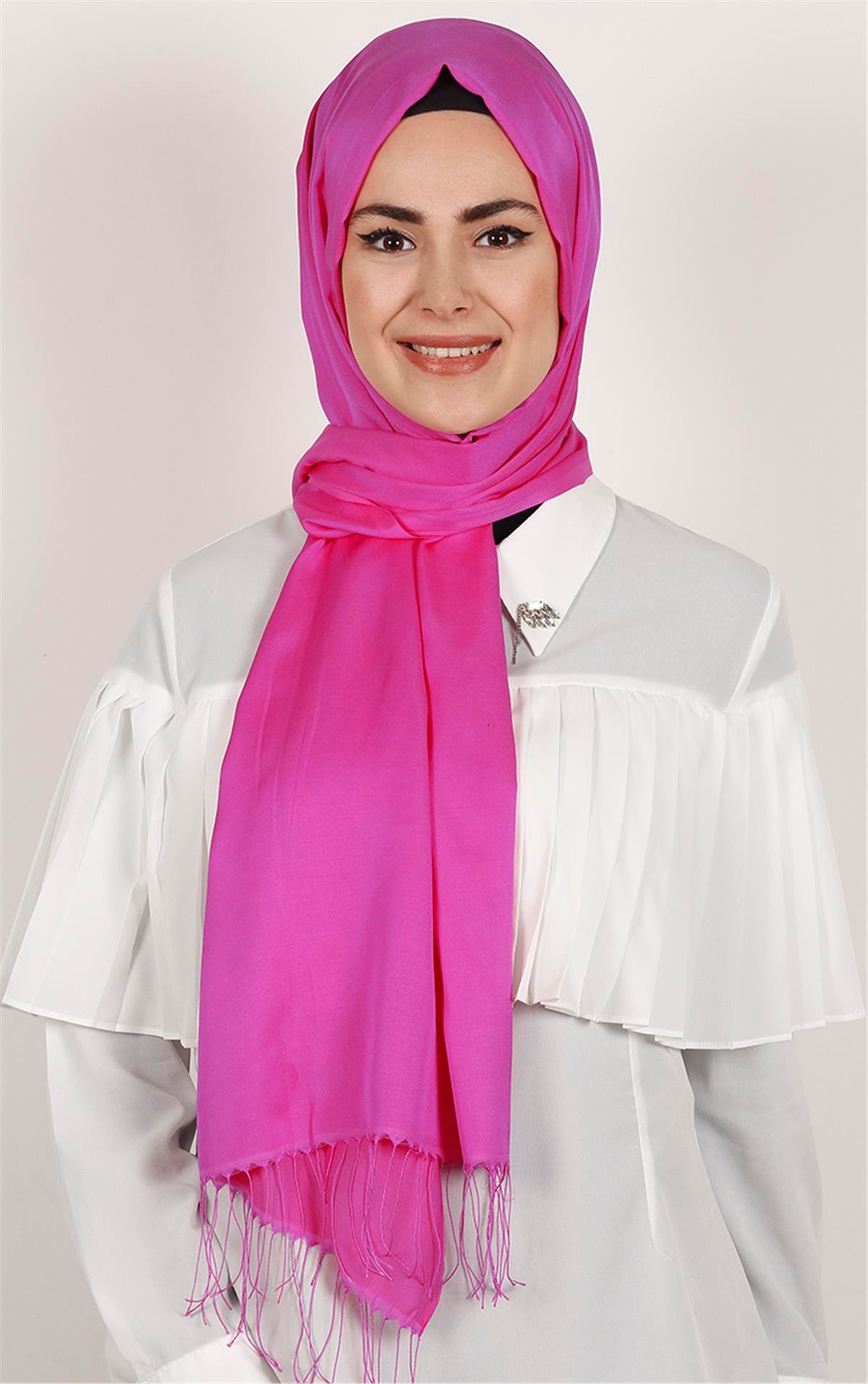 Piramit İpeksi Şal 2806-21 Fuşya