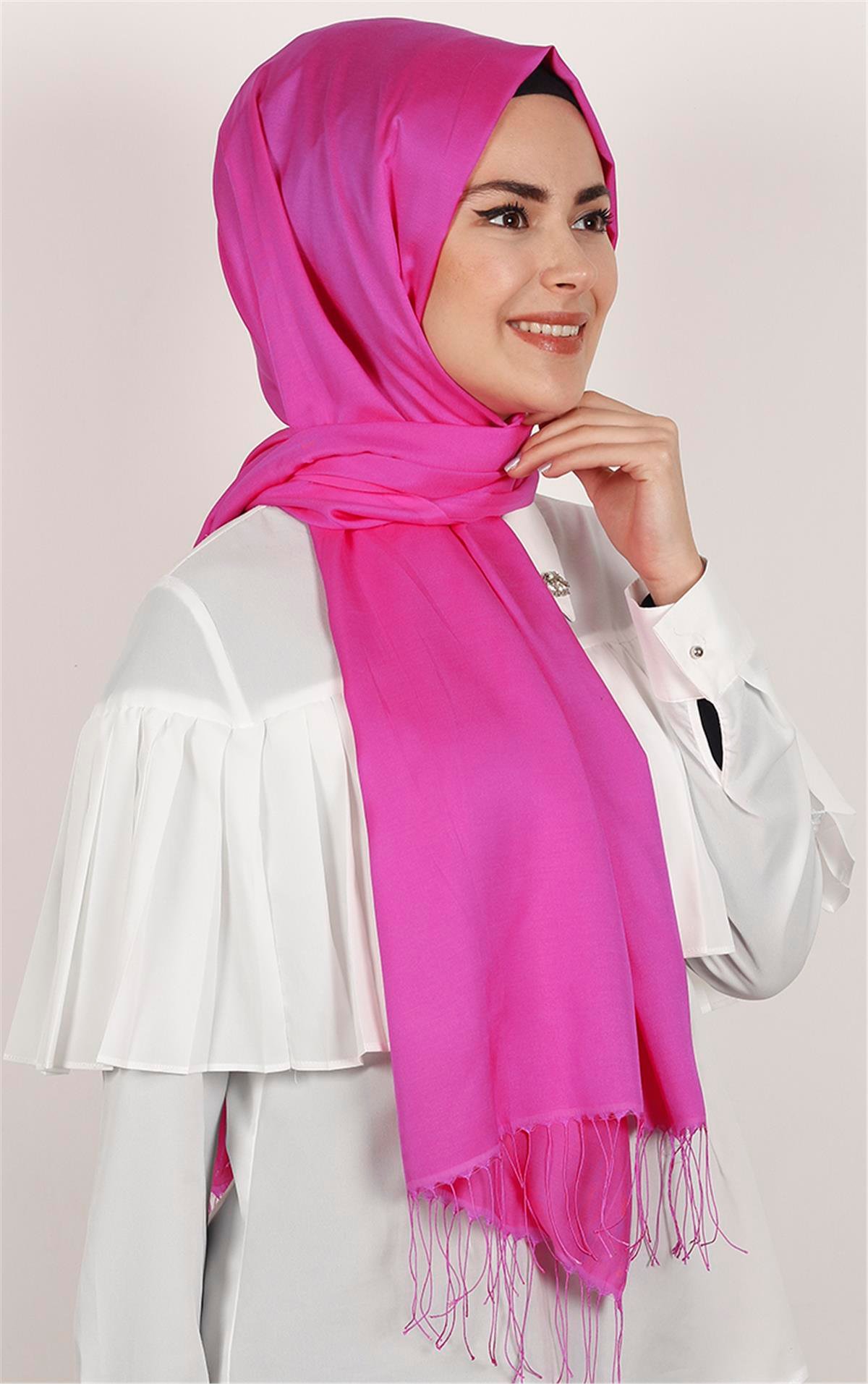 Piramit İpeksi Şal 2806-21 Fuşya