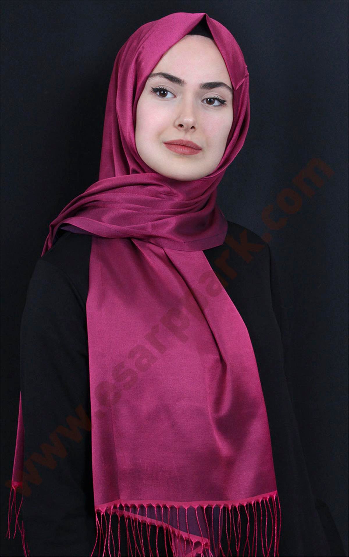 Piramit İpeksi Şal 2806-34 Fuşya