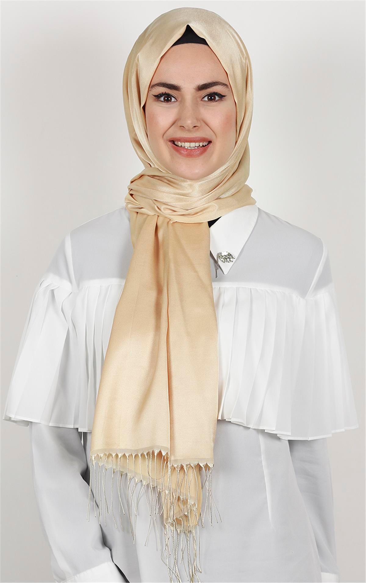 Piramit İpeksi Şal 2806-4 Dore