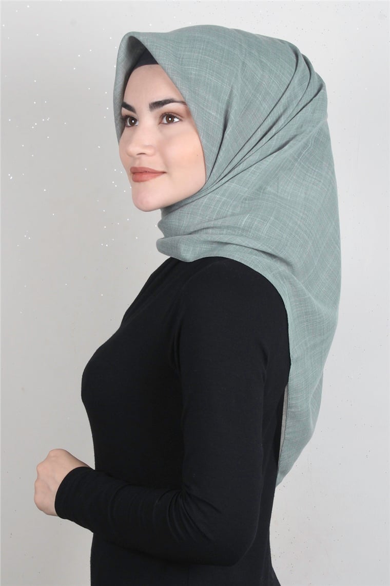 Piramit Keten Eşarp 1395-24 Mint Yeşili