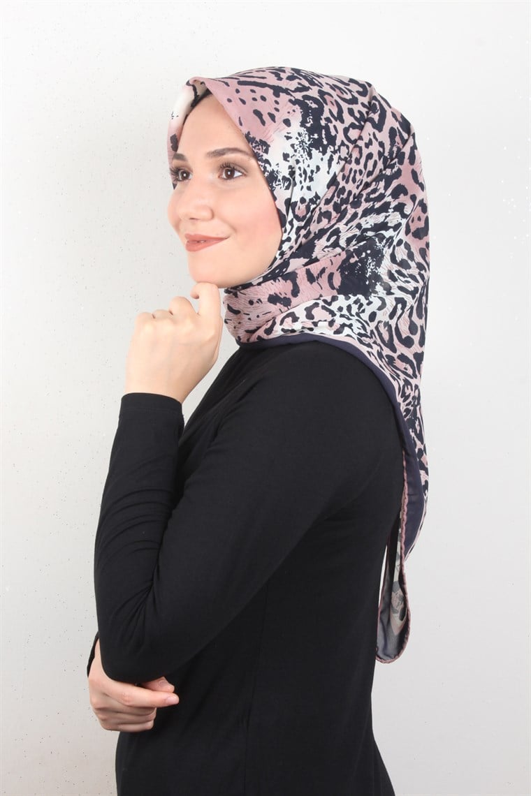 Piramit Krep Eşarp 116-0006-07 Pembe