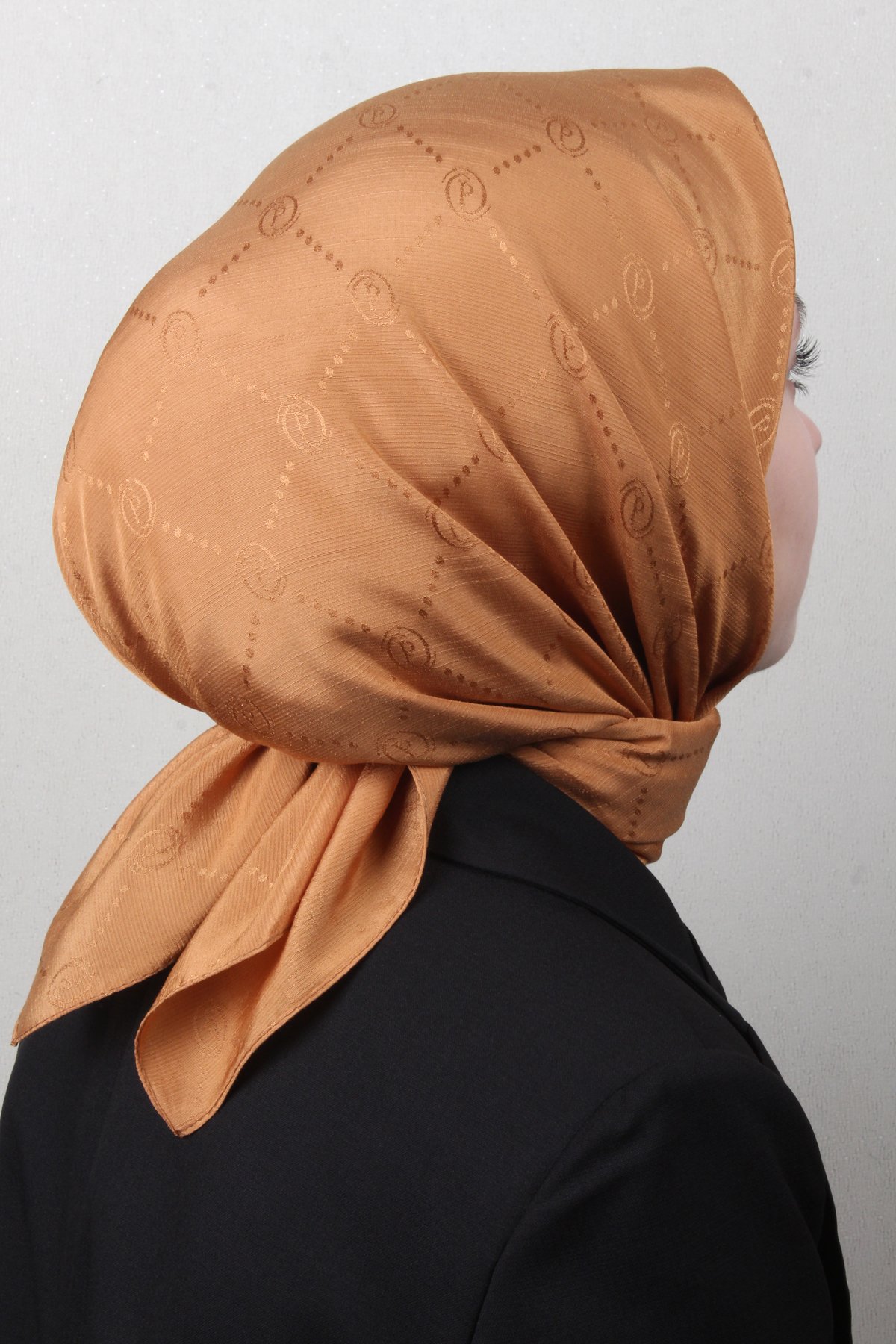 Piramit Monogram Eşarp 4117-16 Bal Kabağı