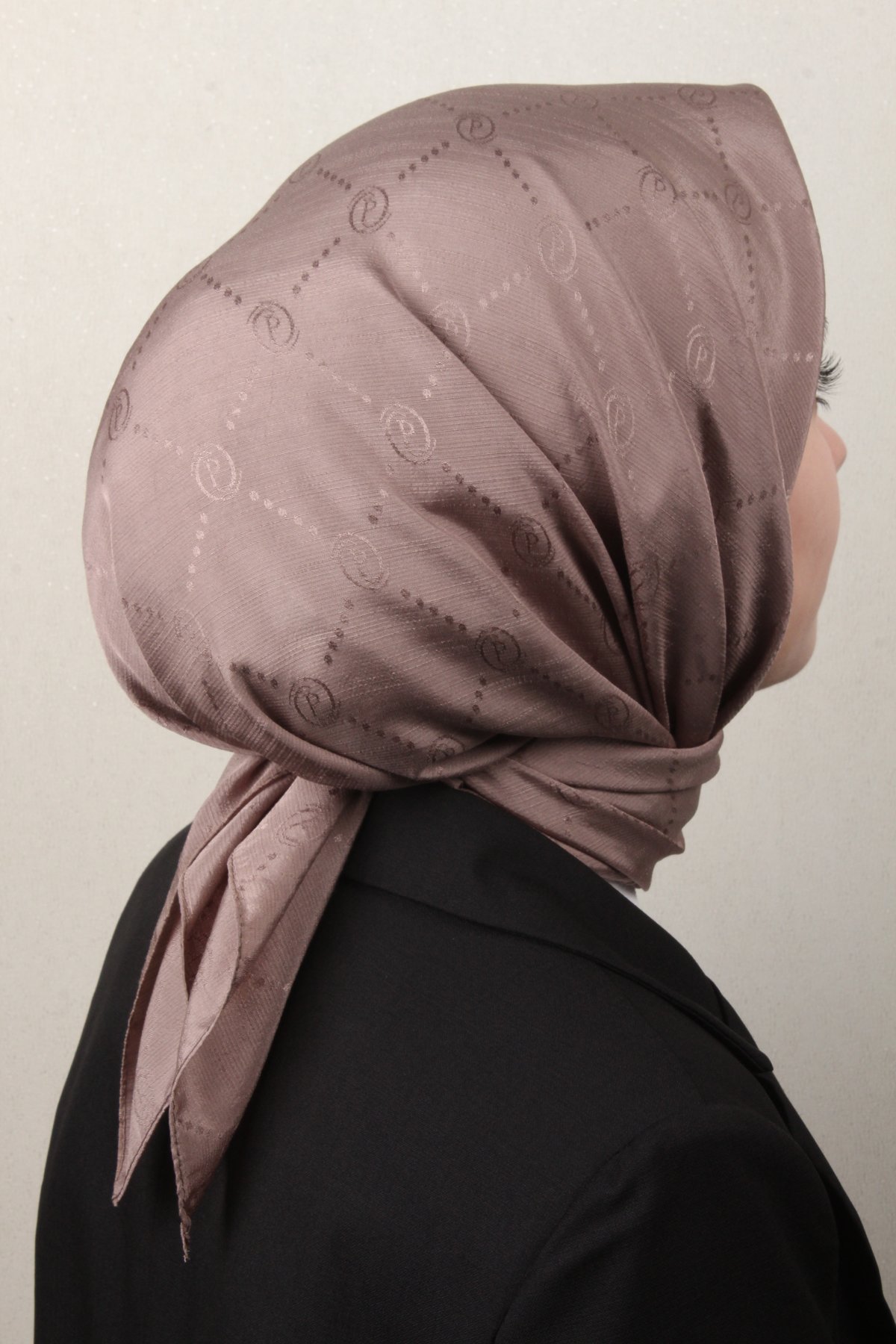 Piramit Monogram Eşarp 4117-19 Vizon