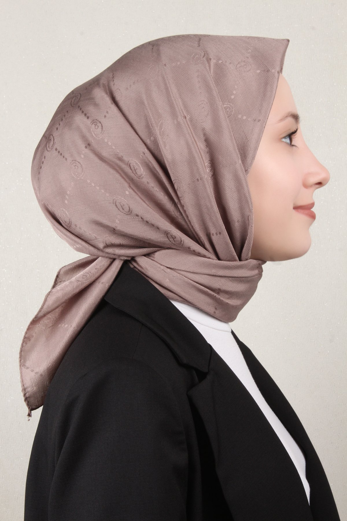 Piramit Monogram Eşarp 4117-19 Vizon