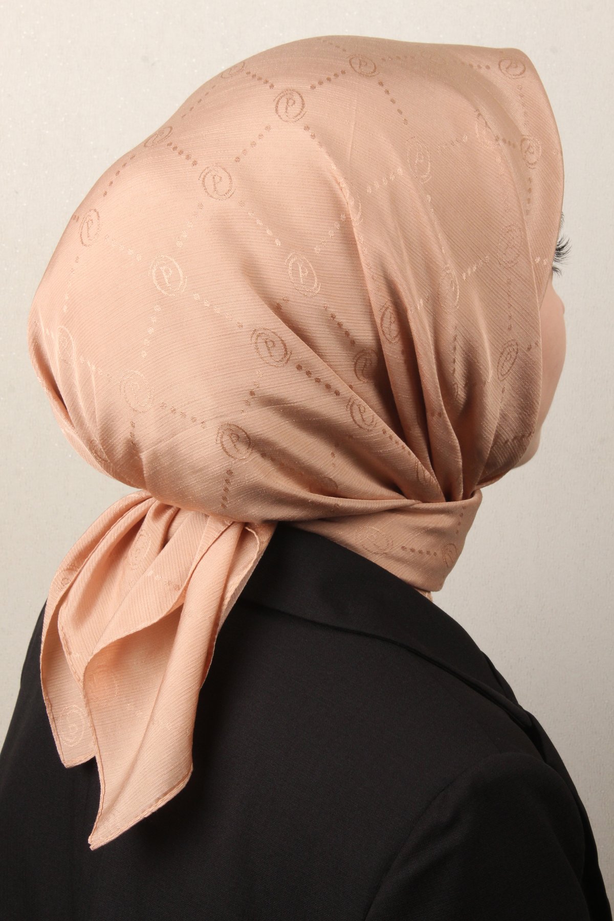 Piramit Monogram Eşarp 4117-21 Ten