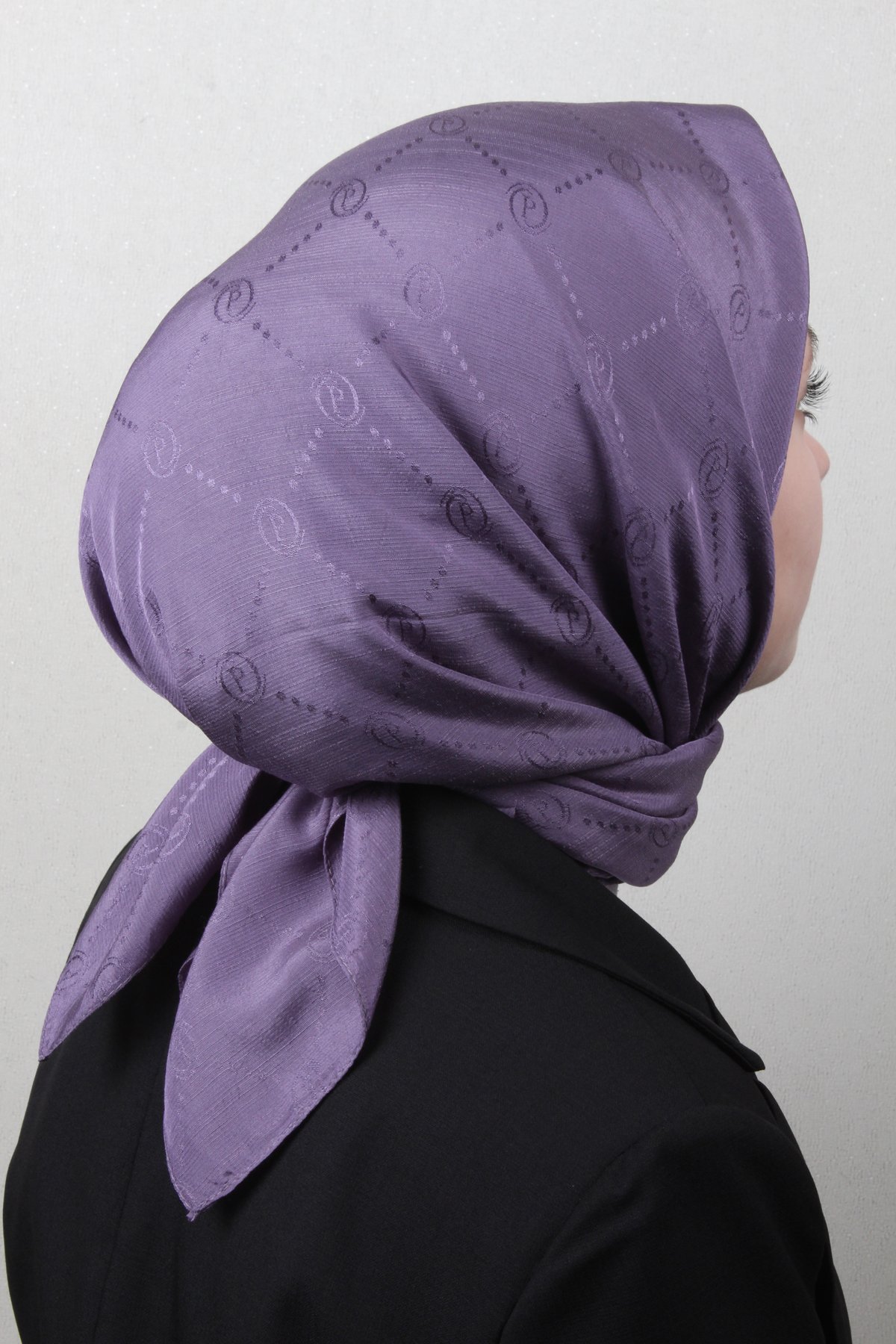 Piramit Monogram Eşarp 4117-27 Leylak