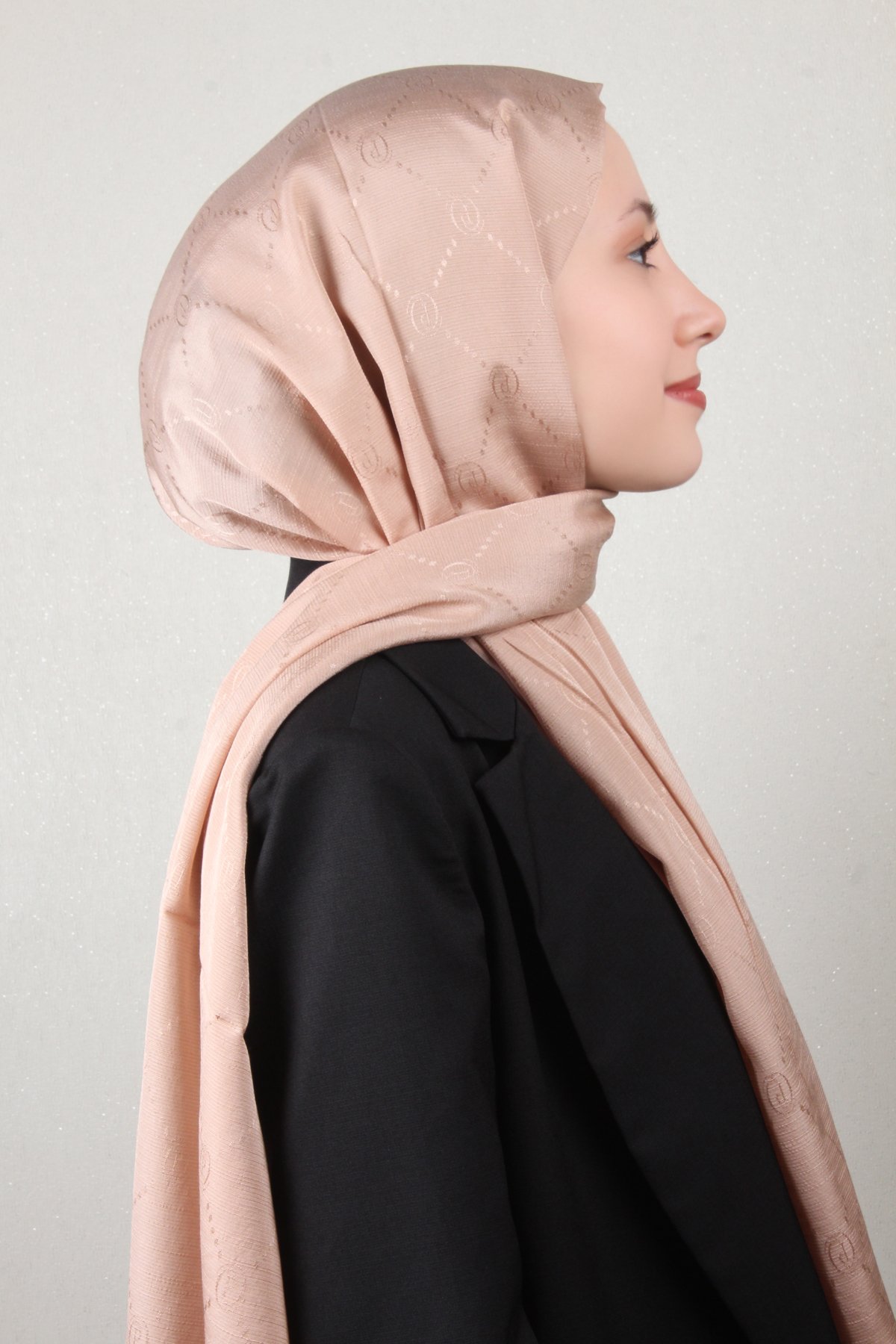 Piramit Monogram Şal 2889-10 Bej