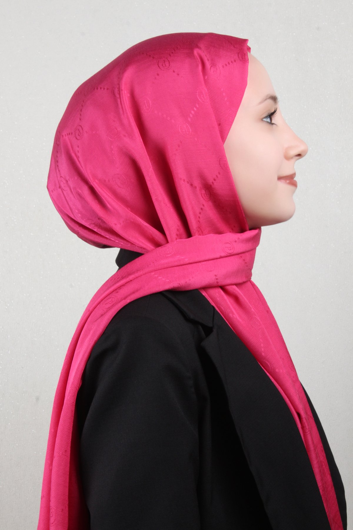 Piramit Monogram Şal 2889-25 Şeker Pembe