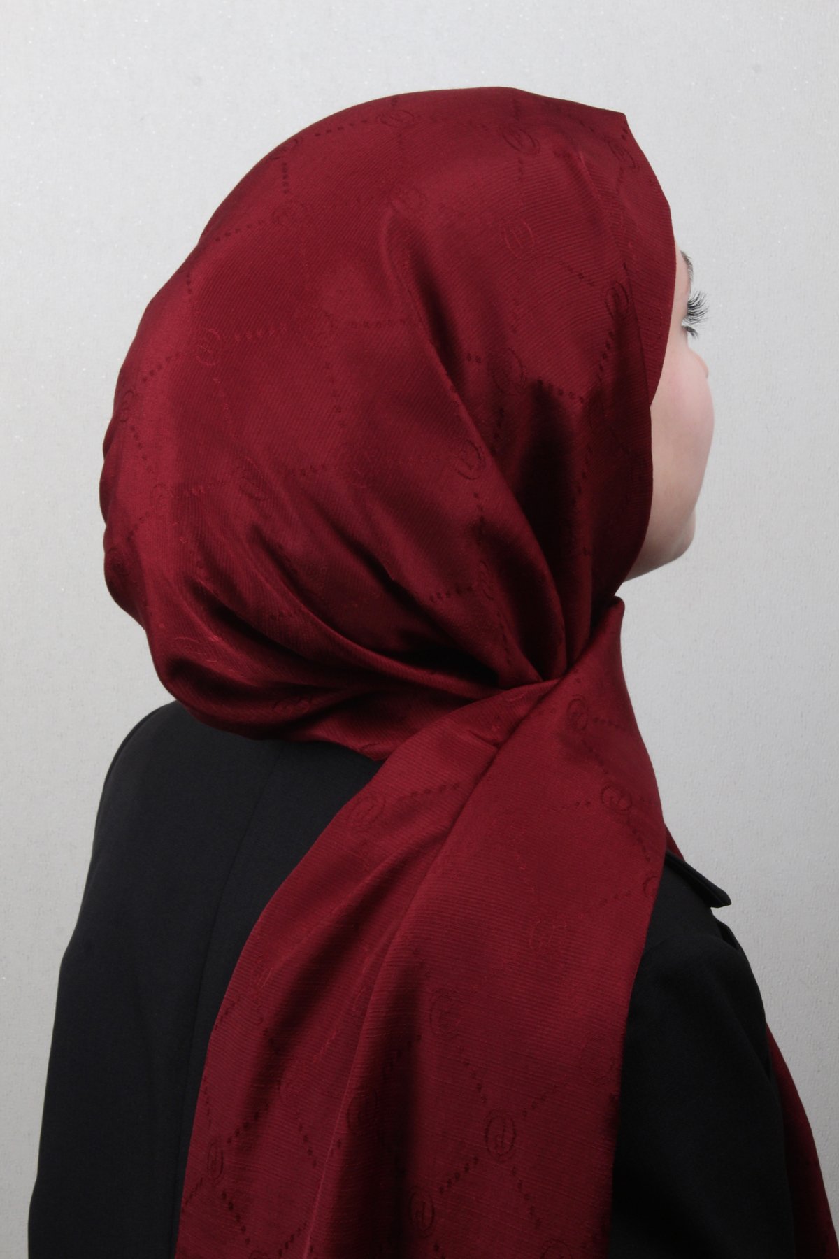 Piramit Monogram Şal 2889-26 Bordo