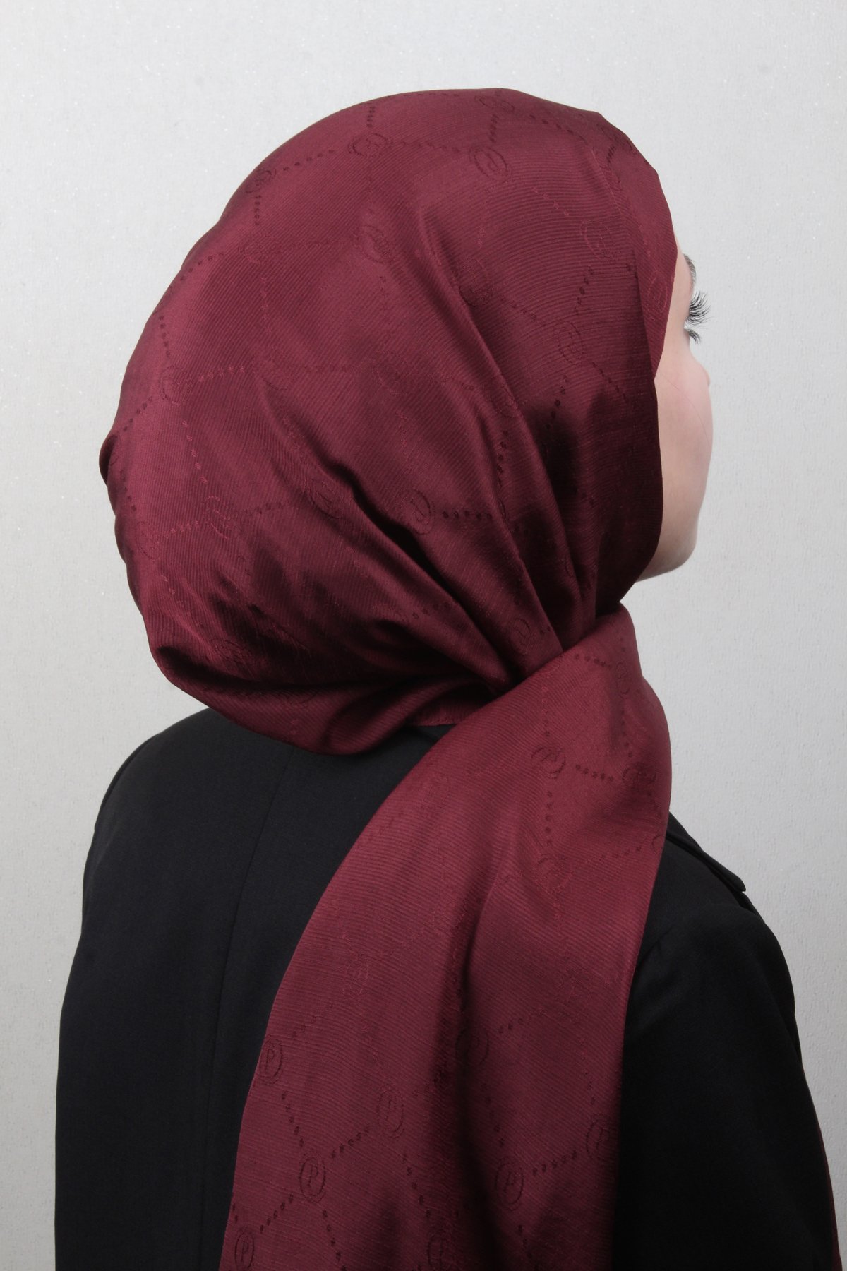 Piramit Monogram Şal 2889-27 Vişne Çürüğü