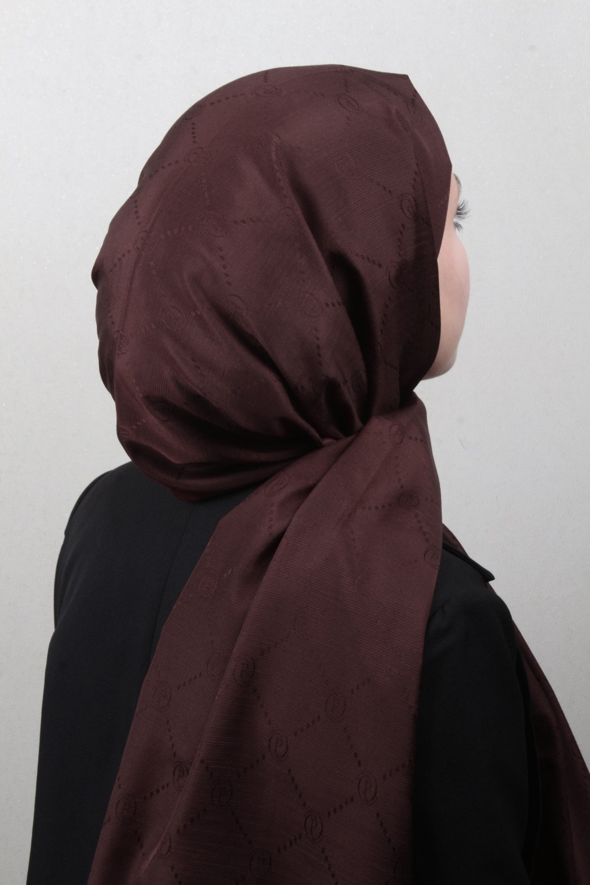 Piramit Monogram Şal 2889-29 Acı Kahve