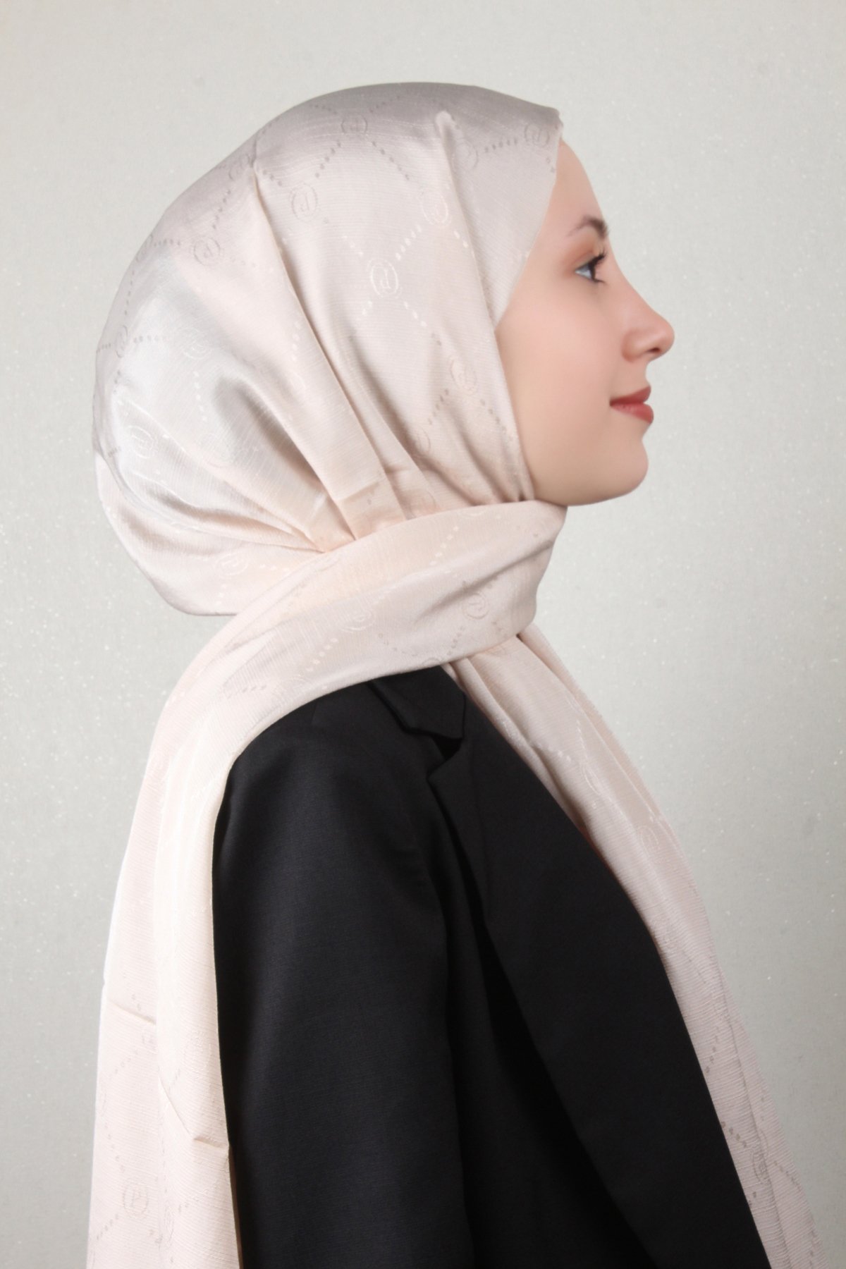 Piramit Monogram Şal 2889-6 Kemik