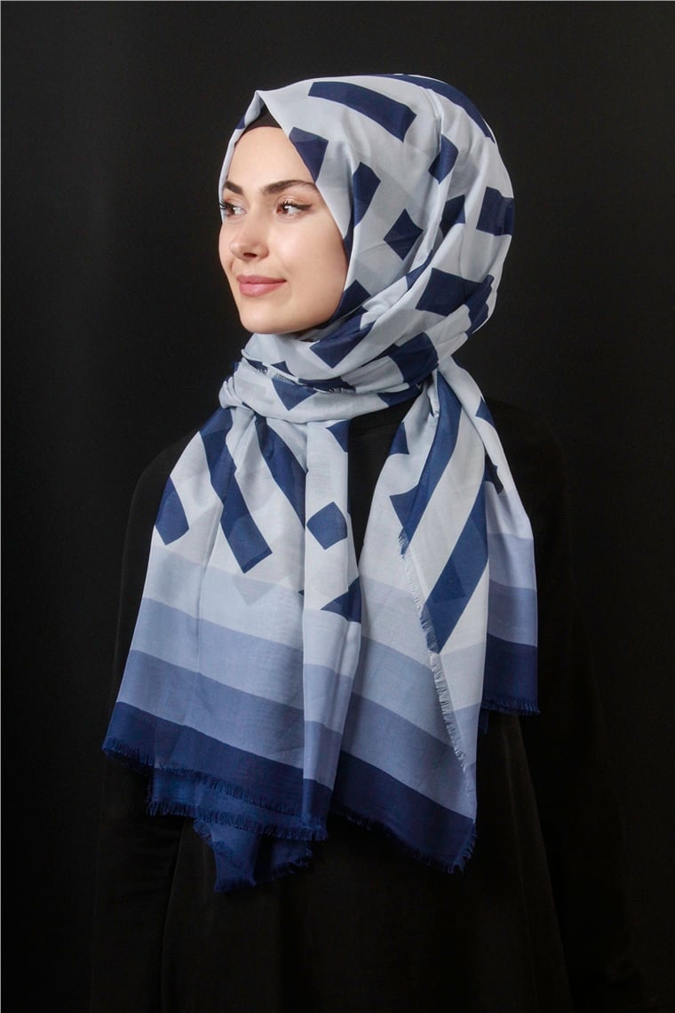 Piramit Pamuklu Desenli Şal 1286-18