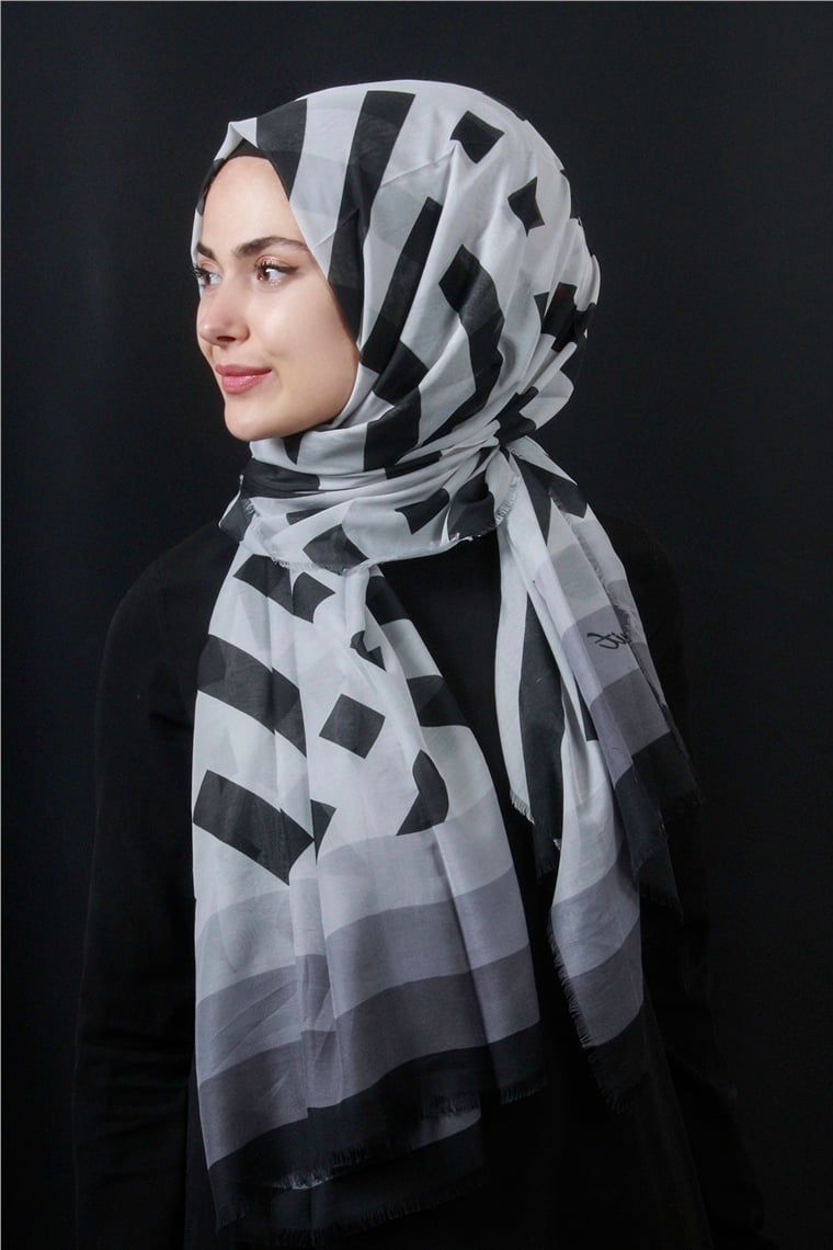 Piramit Pamuklu Desenli Şal 1286-19