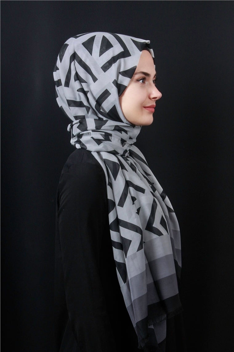 Piramit Pamuklu Desenli Şal 1286-20