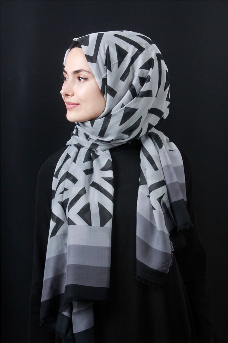 Piramit Pamuklu Desenli Şal 1286-20