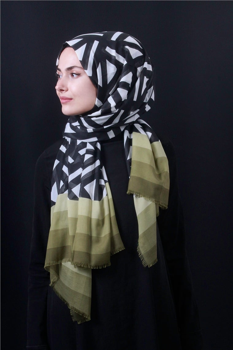 Piramit Pamuklu Desenli Şal 1286-29