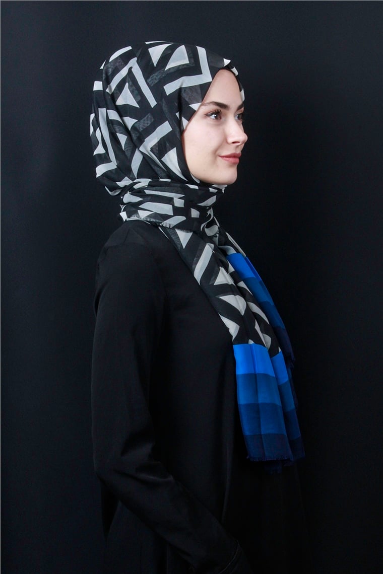 Piramit Pamuklu Desenli Şal 1286-30