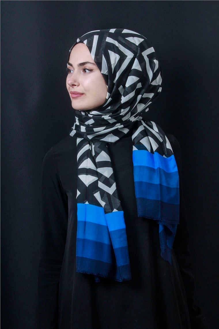 Piramit Pamuklu Desenli Şal 1286-30