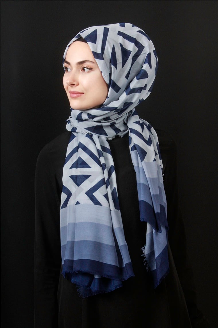 Piramit Pamuklu Desenli Şal 1286-6