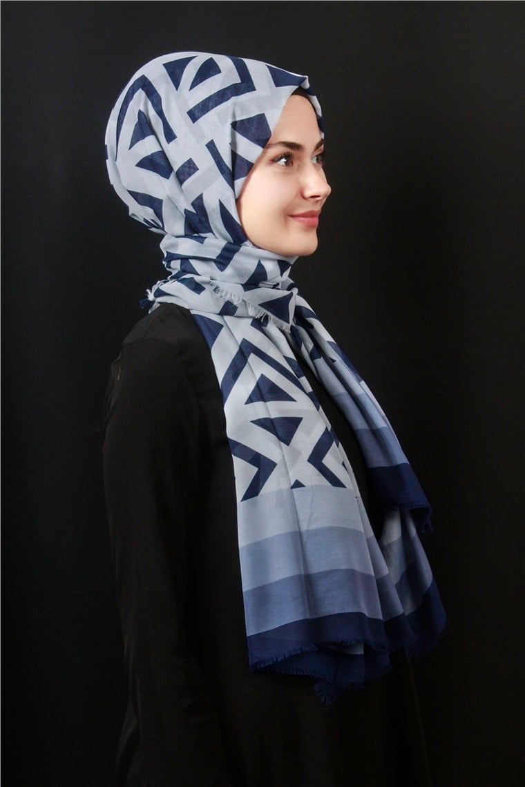 Piramit Pamuklu Desenli Şal 1286-6