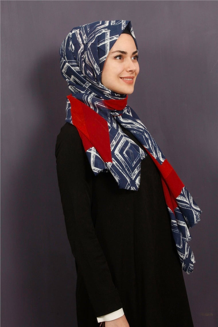 Piramit Pamuklu Desenli Şal 1289-11