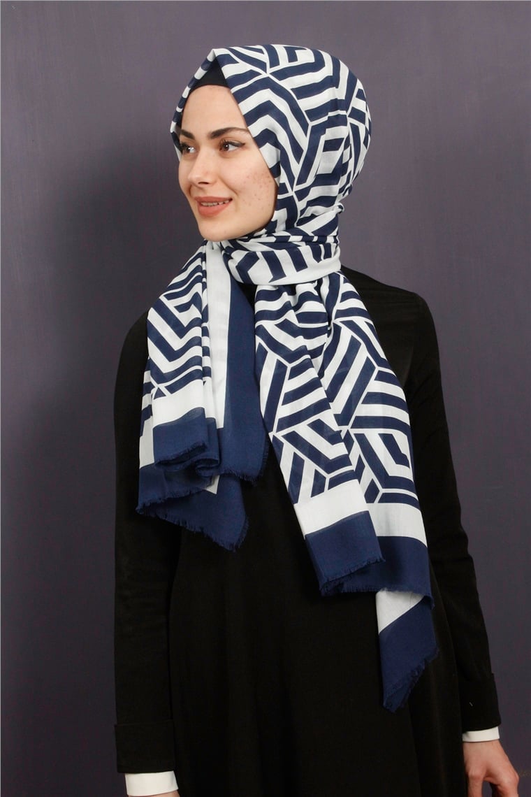 Piramit Pamuklu Desenli Şal 1289-19