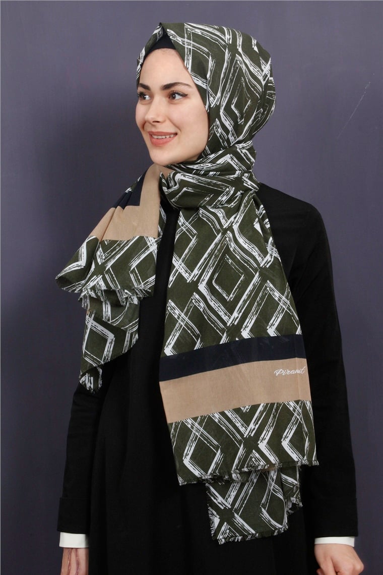 Piramit Pamuklu Desenli Şal 1289-2