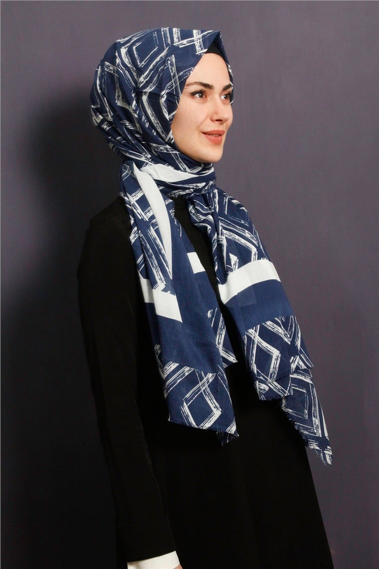 Piramit Pamuklu Desenli Şal 1289-23