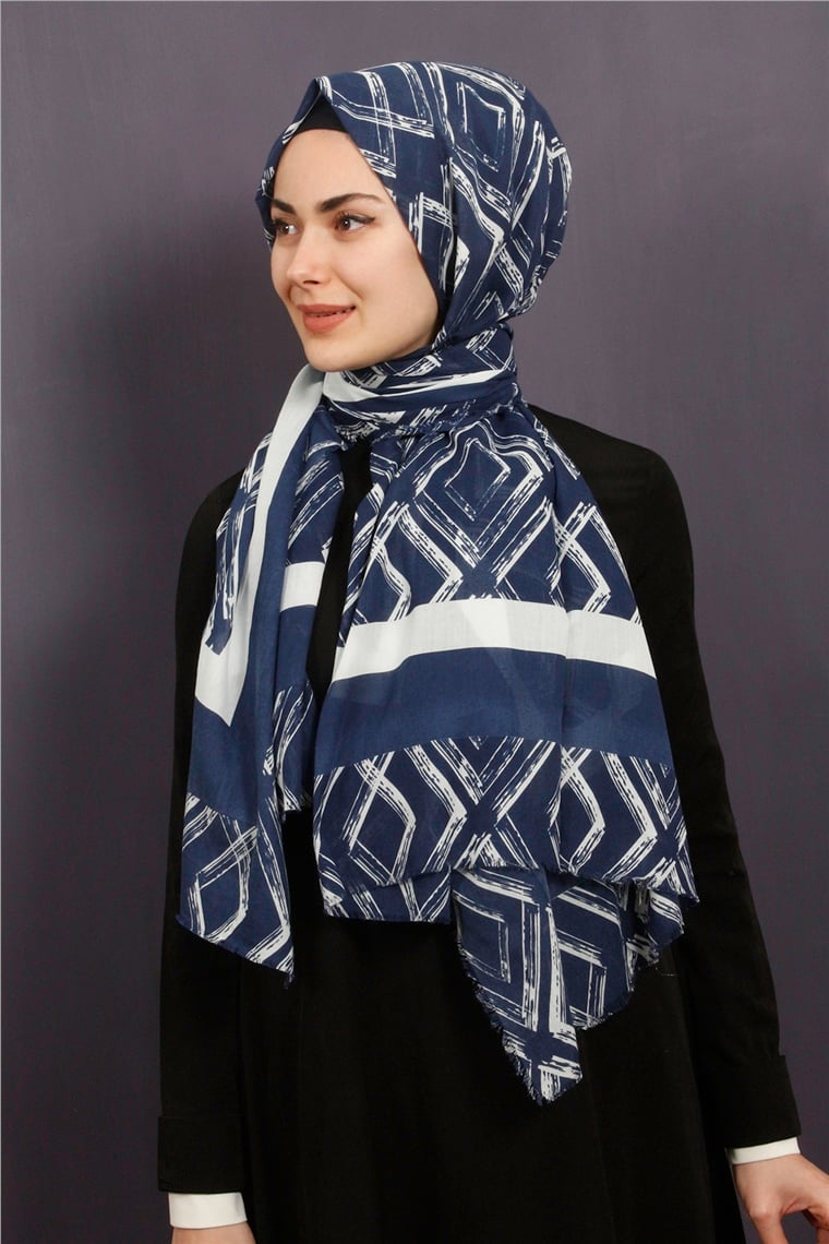 Piramit Pamuklu Desenli Şal 1289-23