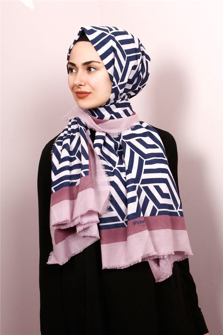 Piramit Pamuklu Desenli Şal 1289-28