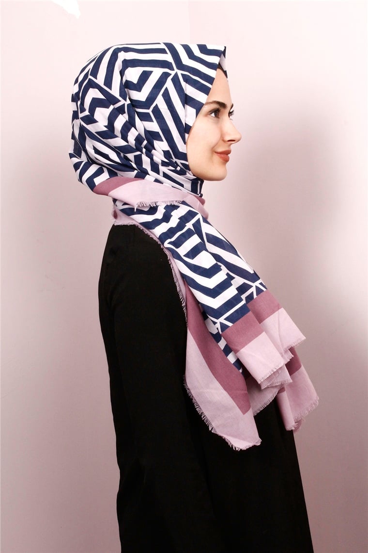Piramit Pamuklu Desenli Şal 1289-28