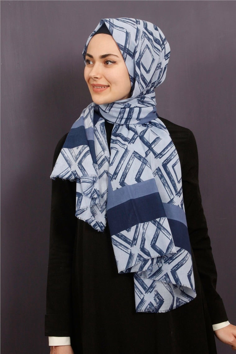 Piramit Pamuklu Desenli Şal 1289-6