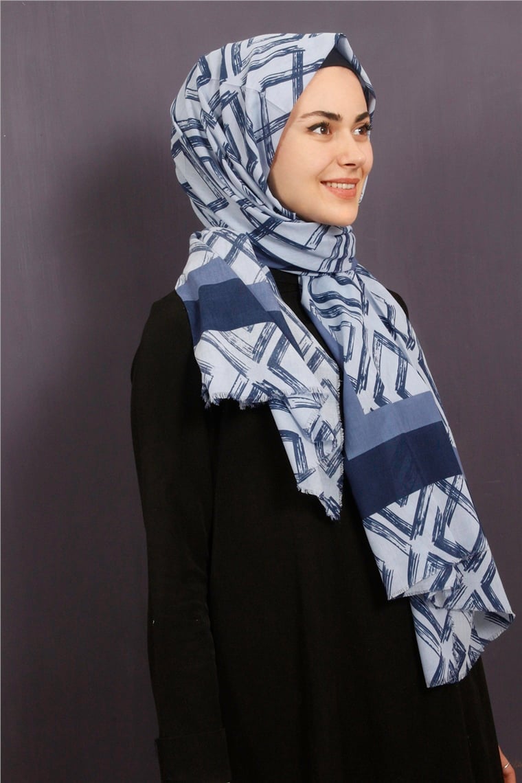 Piramit Pamuklu Desenli Şal 1289-6