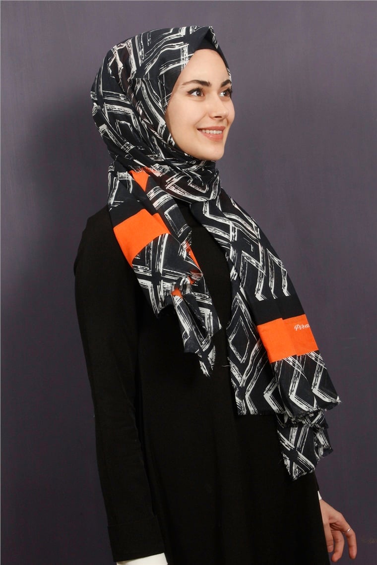 Piramit Pamuklu Desenli Şal 1289-8