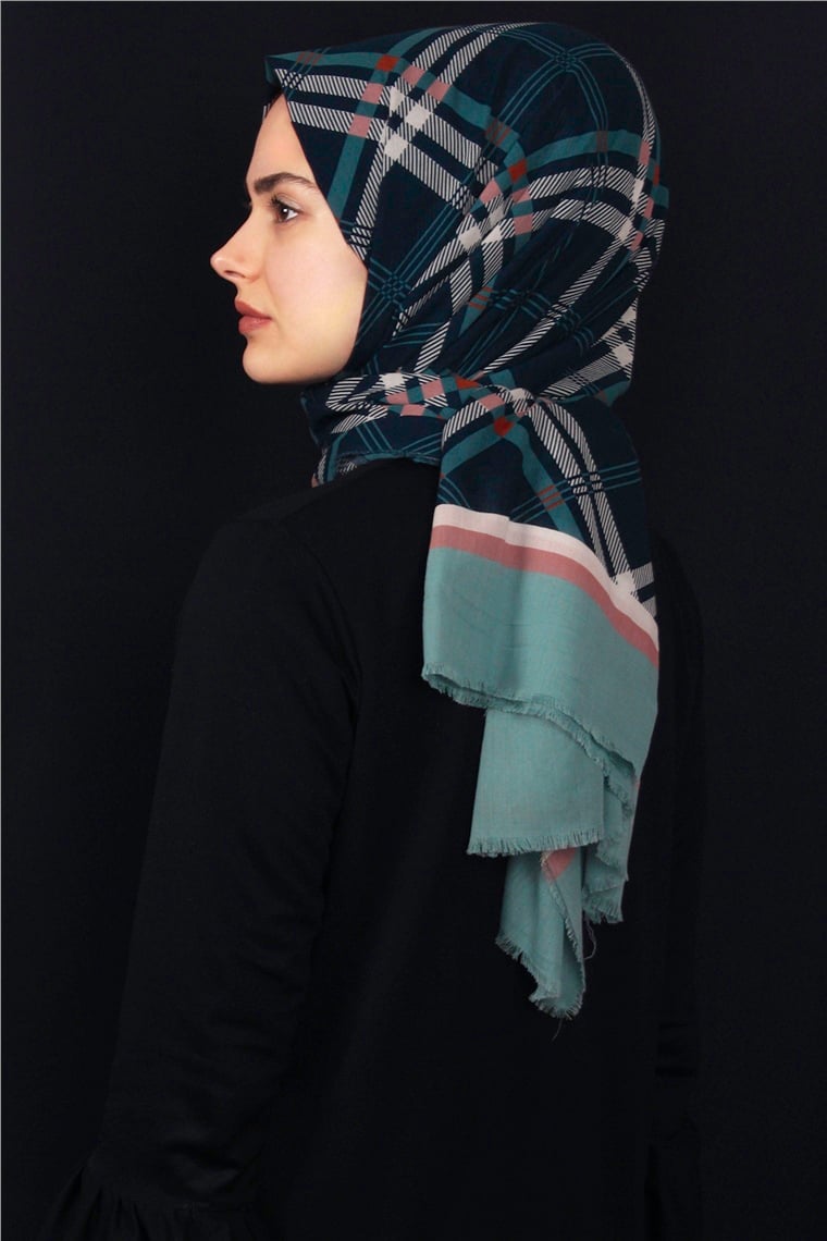 Piramit Pamuklu Desenli Şal 1296-10