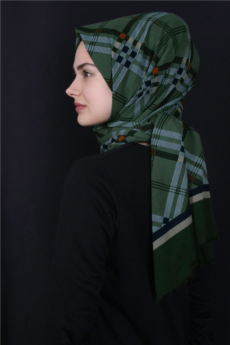 Piramit Pamuklu Desenli Şal 1296-12