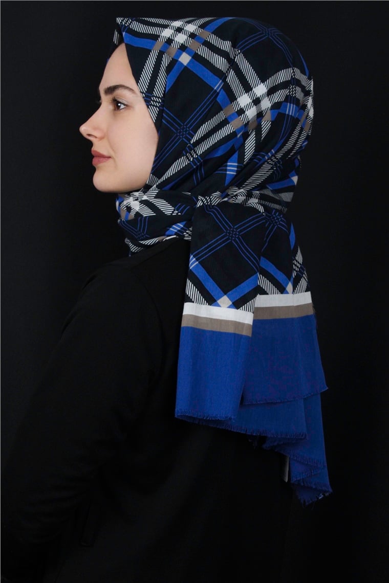 Piramit Pamuklu Desenli Şal 1296-4