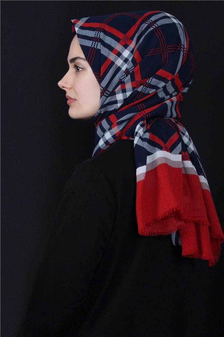 Piramit Pamuklu Desenli Şal 1296-5