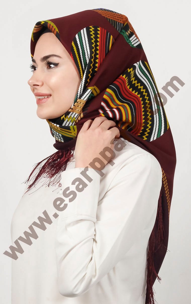 Piramit Püsküllü Eşarp 111-0023-04