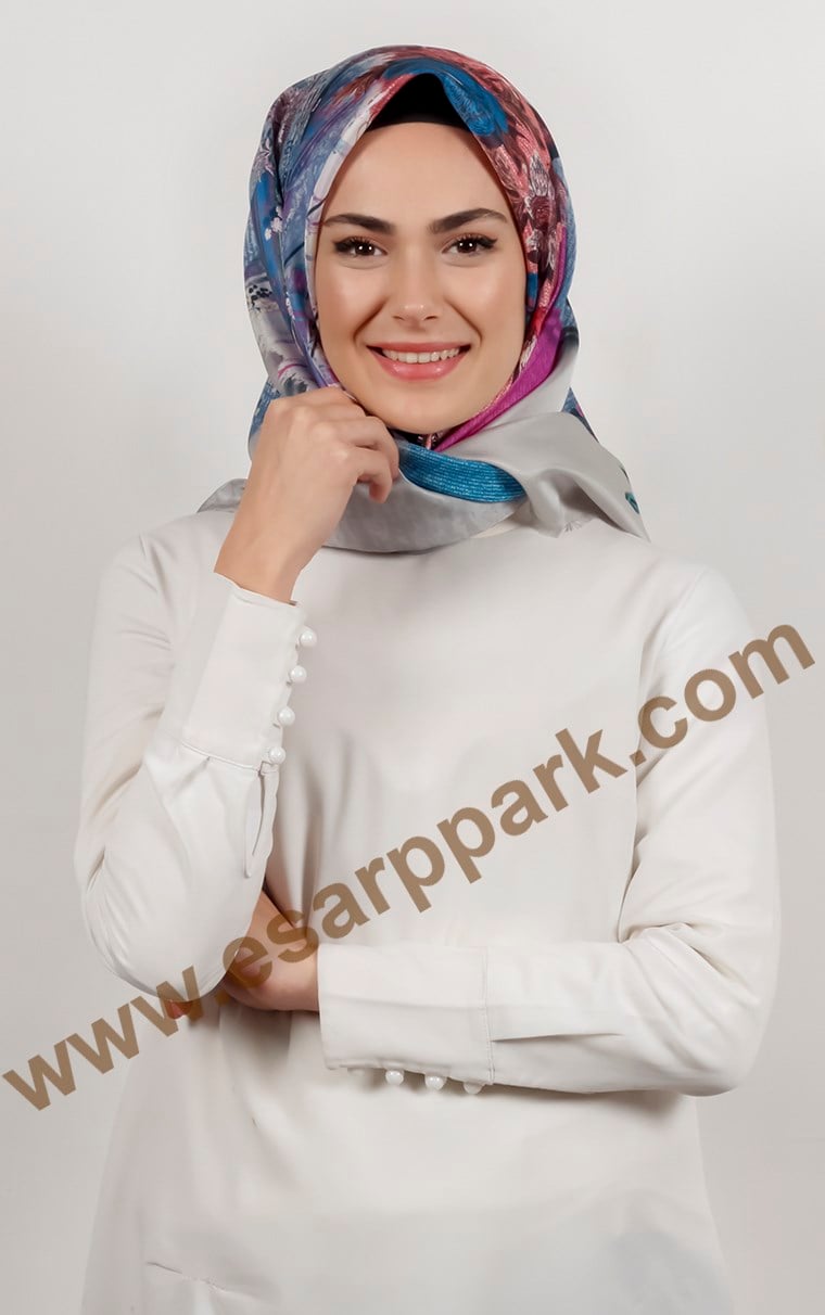 Piramit Tafta Dijital Eşarp 1942-8