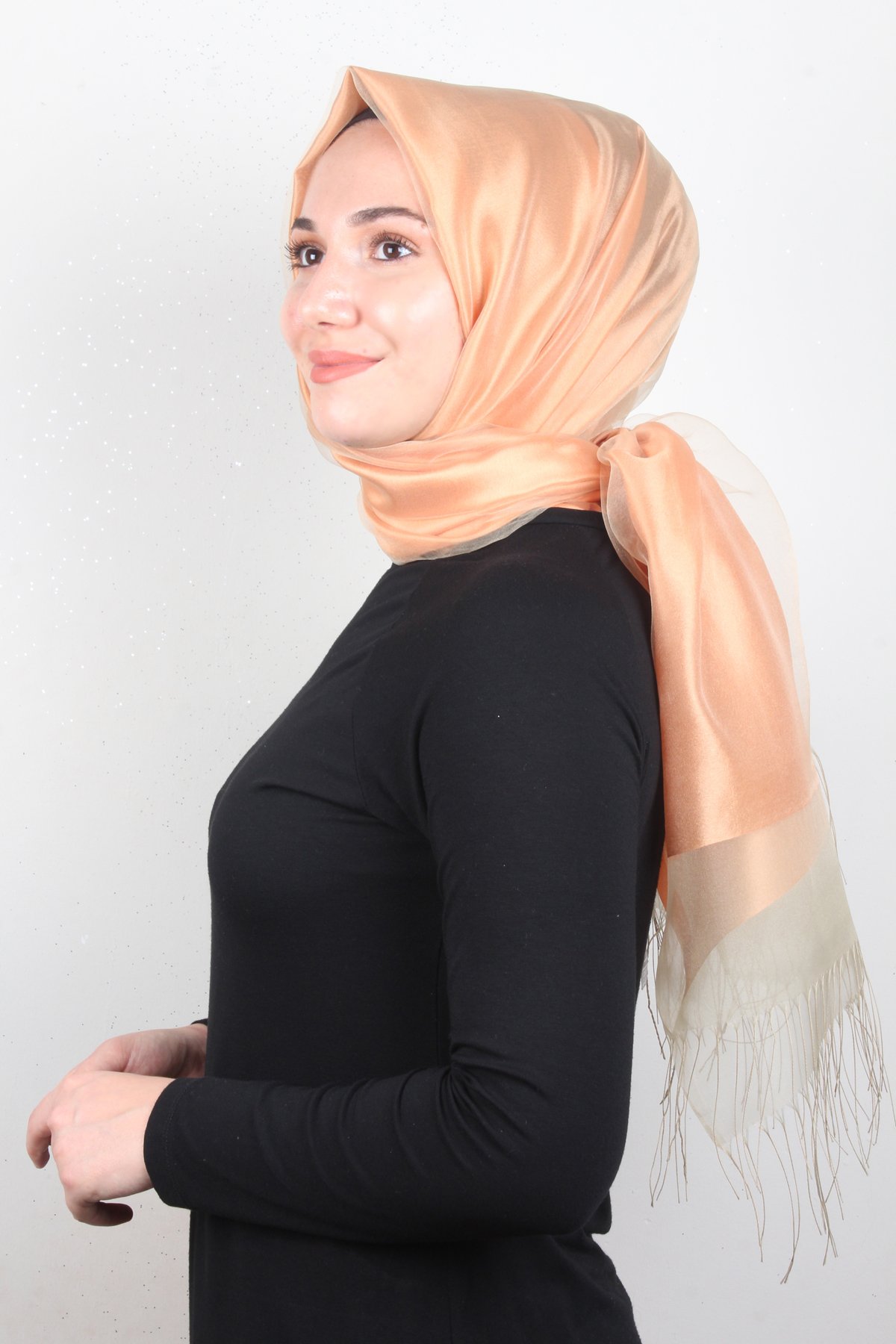 Prenses Tül Şal 2808-15 Yavruağzı