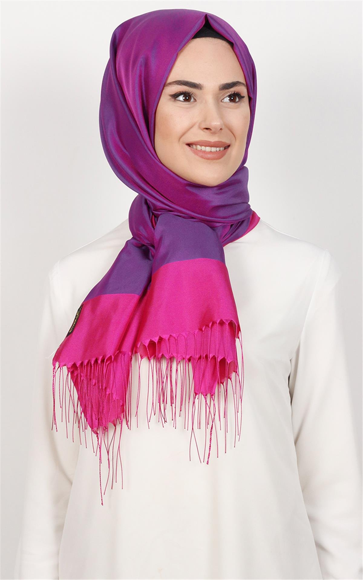 Prenses Tül Şal 2808-18 Mor